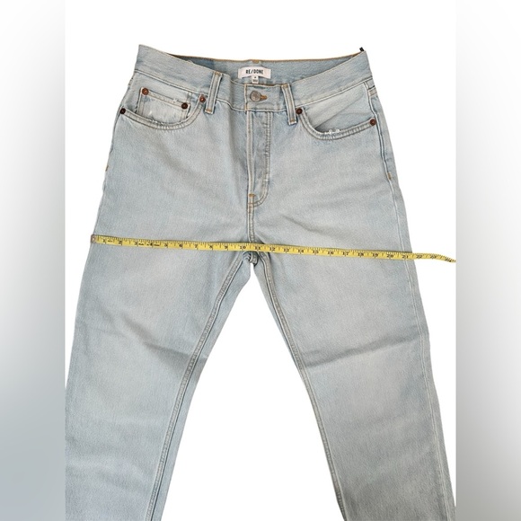 RE/DONE Easy Straight Crop Acqua Light Blue Denim Jeans Women Size 25 $315 MSRP - Picture 13 of 17